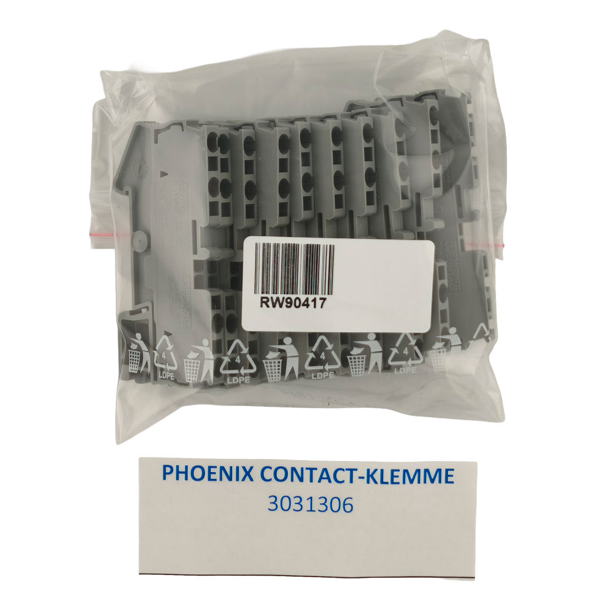 Klemmen Phoenix Contact 3031306 Durchgangsreihenklemme, 2,5mm², grau 10 Stück