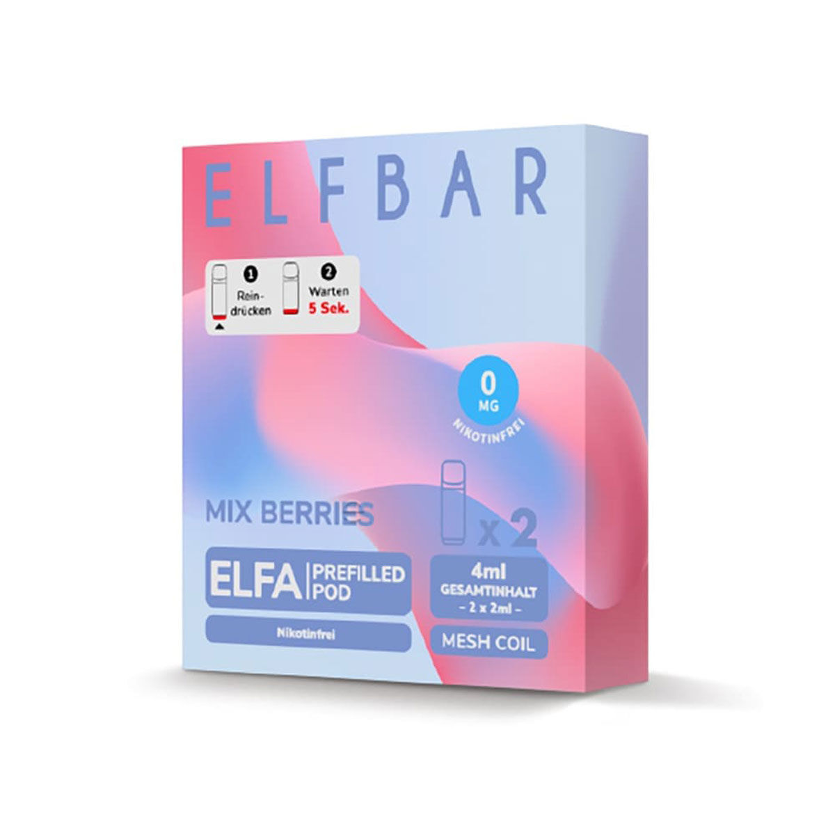 Pod mit Liquid für ELFBAR Elfa 2x2ml Mix Berries 0mg/ml