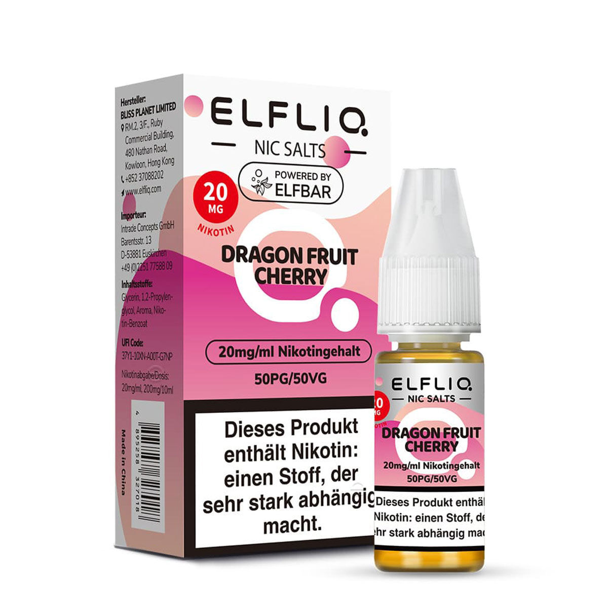 Liquid Nikotinsalz Dragon Fruit Cherry ELFLIQ 10ml 20mg/ml (stark)