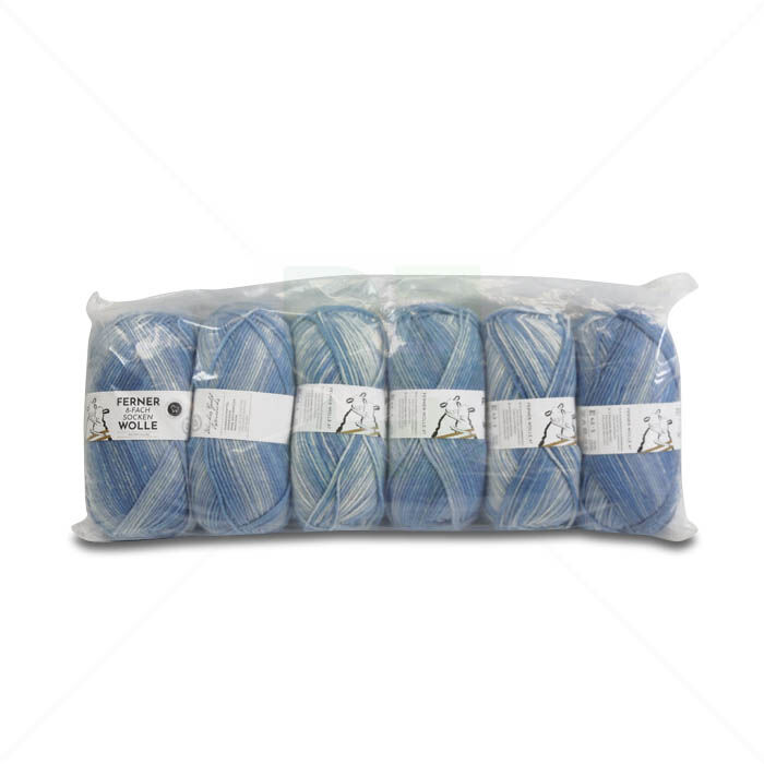 Sockenwolle Ferner 6er Pack mit Merinowolle blau