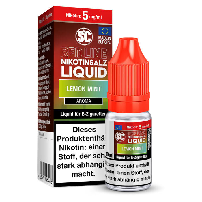 Liquid Nikotinsalz Red Line Lemon Mint SC 10ml 05mg/ml (leicht)