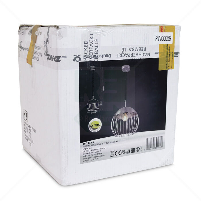 Hängeleuchte Globo CREAM Chrom - 1-flammig Hängeleuchte Globo CREAM Chrom - 1-flammig
