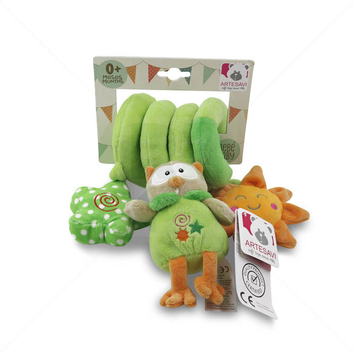 Baby Spielzeug Spirale Artesavi Eule grün