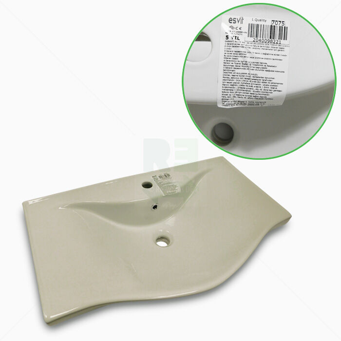 Esvit Lapino Basic Einbau Handwaschbecken, Keramik, Breite 75 cm