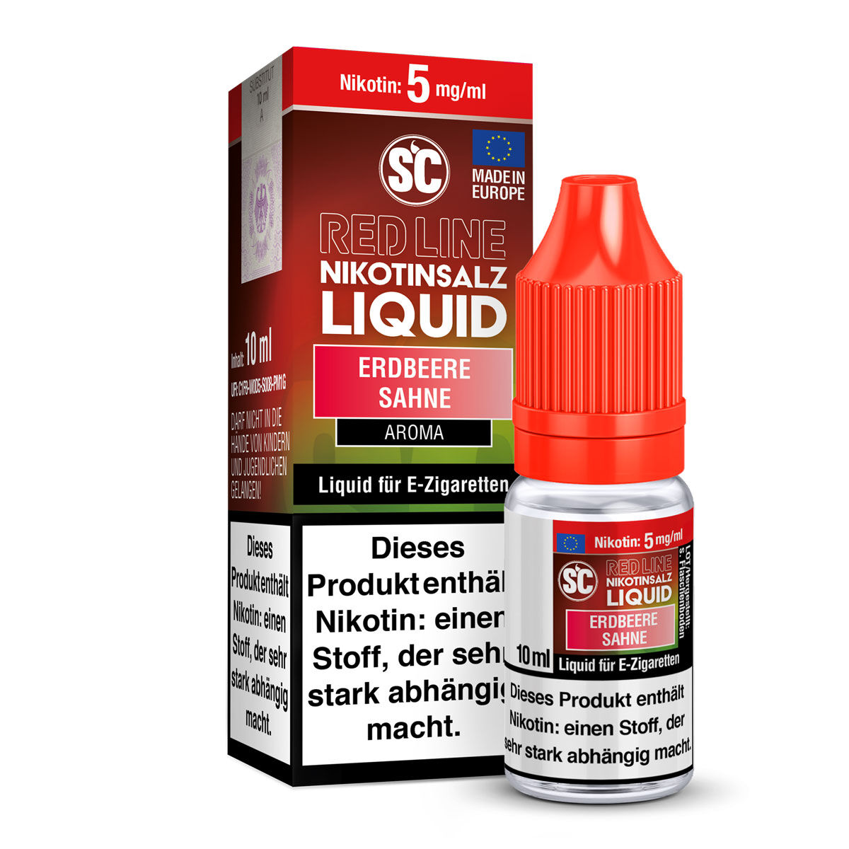 SC Red Line Nikotinsalz Liquid Erdbeere Sahne 05 mg/ml 10 ml