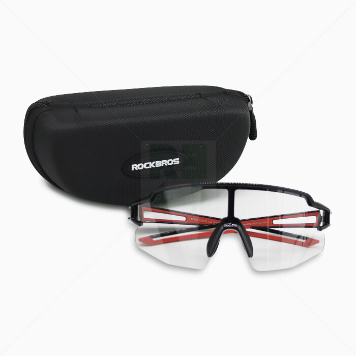 Fahrradbrille Rockbros Photochrome rot/schwarz Unisex