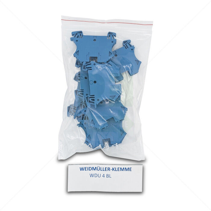 Klemme Weidmülller WDU 4 BL Druchgangs-Reihenklemme, 4mm², blau 10 Stück