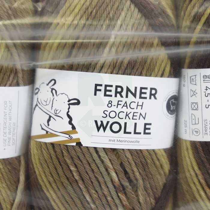 Sockenwolle Ferner 6er Pack mit Merinowolle braun