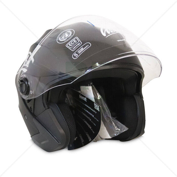 Motorrad - Roller  Helm, Westt, Jet schwarz matt, Größe L (59-60cm)