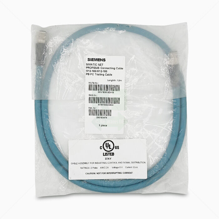 Kabel Siemens 6XV1830-3DH10 Profibus Connecting Cable M12-180/M12-180, 1m