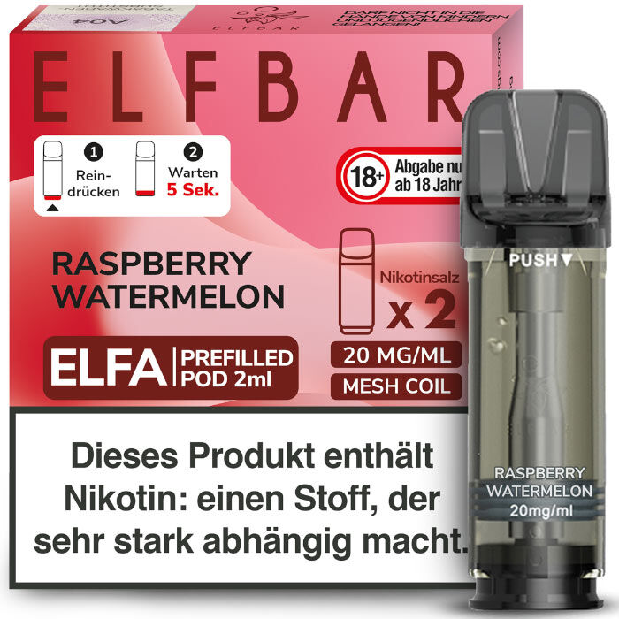Pod mit Liquid für ELFBAR Elfa 2x2ml Raspberry Watermelon 20mg/ml