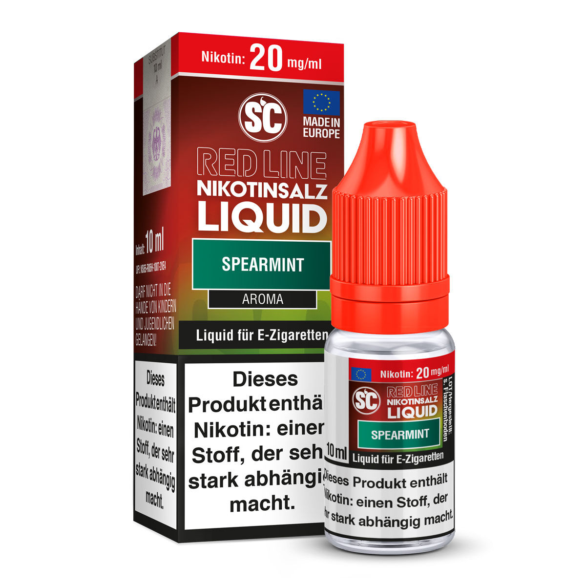 SC Red Line Spearmint Nikotinsalz-Liquid 20 mg/ml, 10 ml