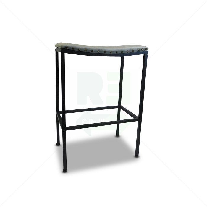 Hocker mit gepolsterten Ziernägeln 73x52x35 cm samt grau