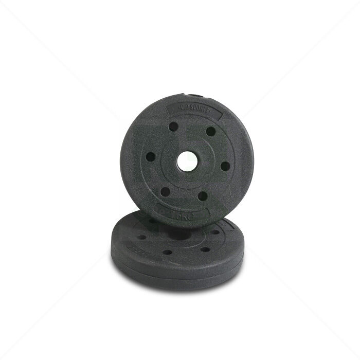 Hantelscheibenpaar C. P. Sports aus Kunststoff schwarz 2x2,5kg