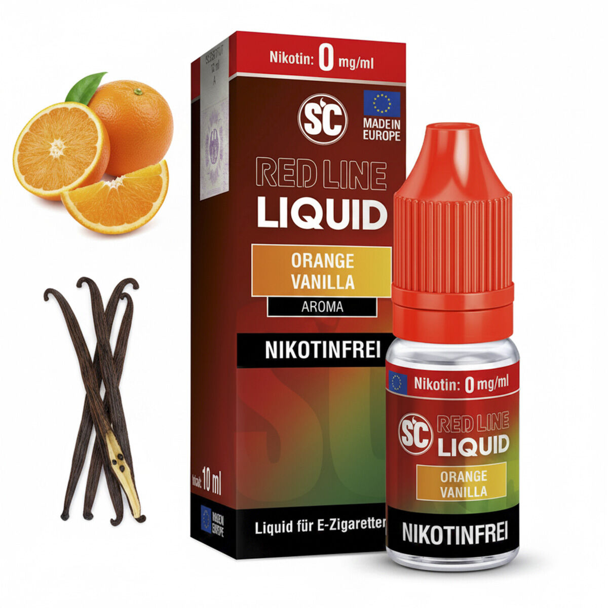SC Red Line Orange Vanilla Nikotinsalz-Liquid 10 ml 0 mg/ml