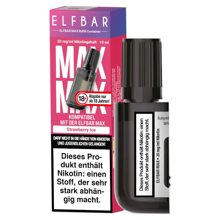 Pod mit Liquid für ELFBAR Max 10ml Strawberry Ice 20mg/ml