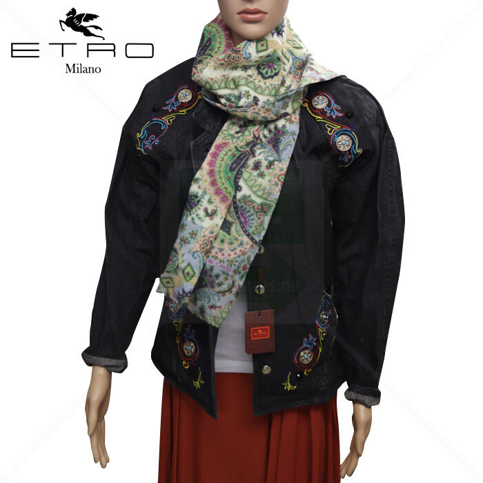 Schal Seide-Wolle ETRO Calcutta 130 x 44 cm Schal Seide-Wolle ETRO Calcutta 130 x 44 cm
