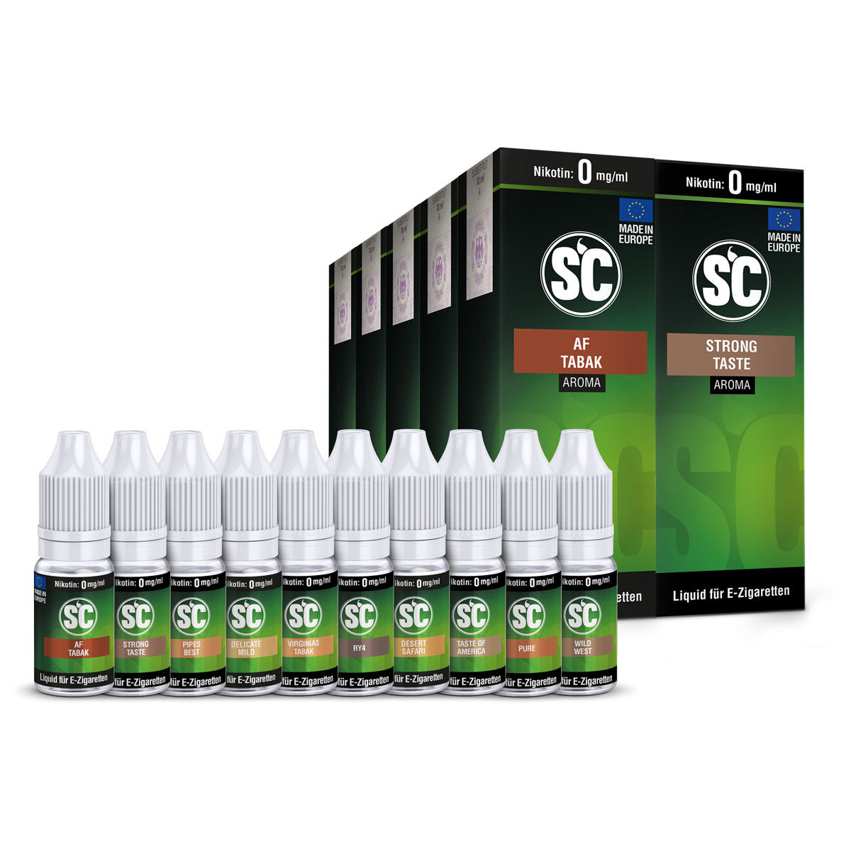 SC Liquid Probierbox Tabak 10 x 10 ml, 0 mg/ml