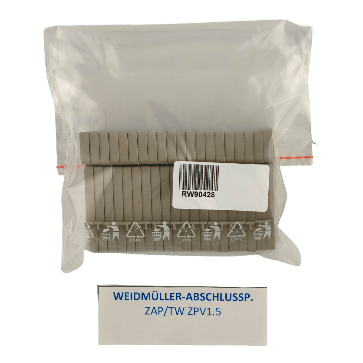 Abschluss/Zwischenplatten Weidmüller ZAP/TW ZPV1.5 Abschlussplatte, beige 20 Stück