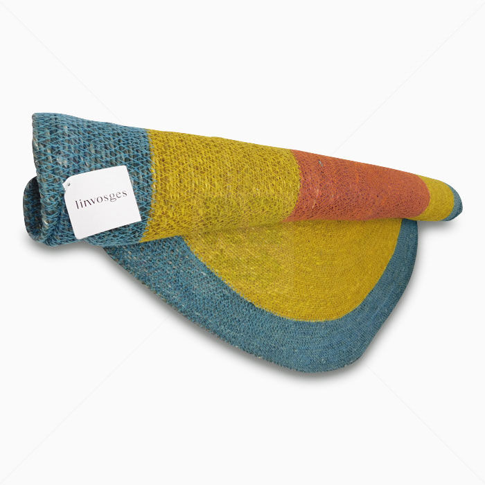 Teppich Grachtenzauber linvoges rund 110 cm Seegras bunt