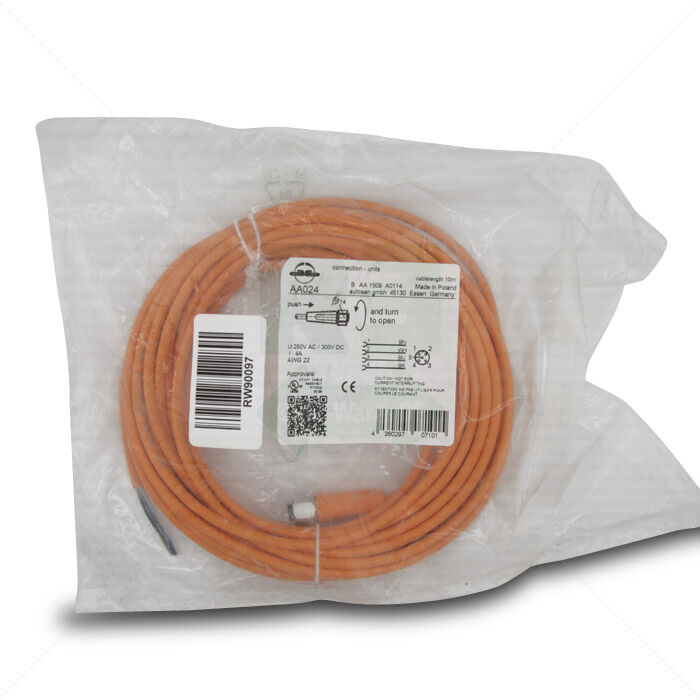 Kabel autosen AA024 Sensorleitung M12 4P PVC 10m IP69K