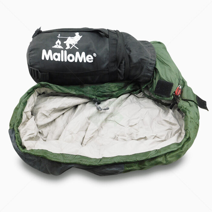 Schlafsack MalloMe Erwachsene Camping Outdoor oliv 10-25 Grad ultra leicht