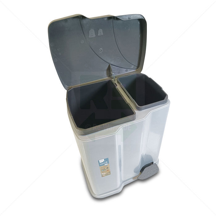 Tret-Abfalleimer keeeper 2 Behälter 7l+15l gunnar 44x40x29 cm silber