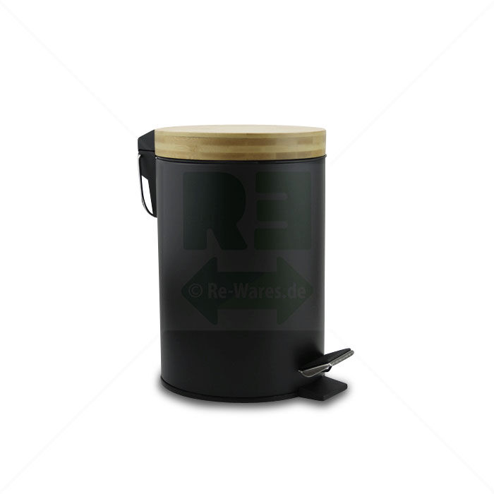 Kosmetikeimer Greelue 3L schwarz mit Holzdeckel Kosmetikeimer Greelue 3L schwarz mit Holzdeckel