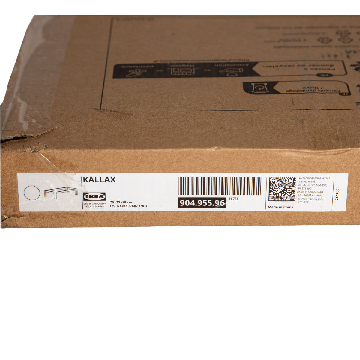 Untergestell IKEA KALLAX weiß 76 × 39 × 18 cm – 904.955.96