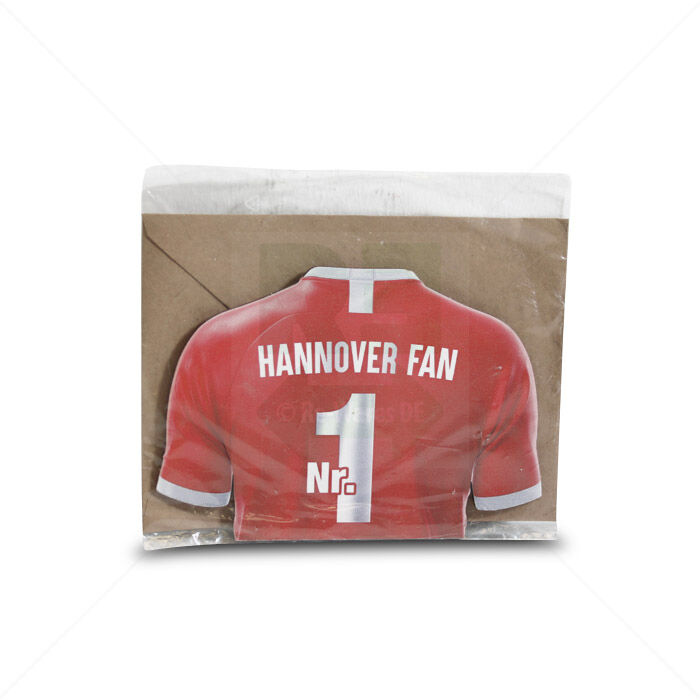 Geschenkskarte aus Holz mit Kuvert Hannover Fan Nr. 1