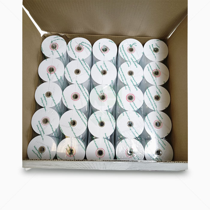 Kassenrollen für Bondrucker Thermopapier 80x80x12 mm 50 Stück weiß