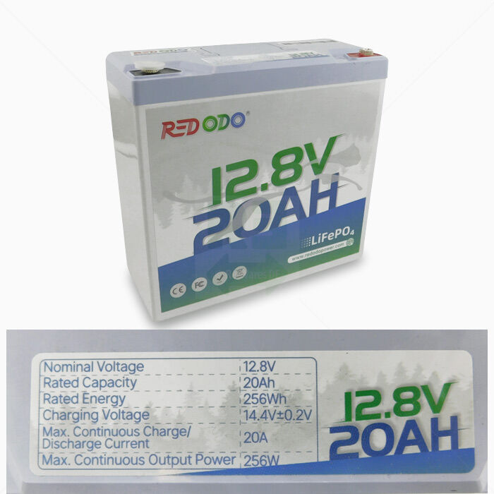 Batterie Redodo 12V 20Ah LiFePO4 Leichtgewicht