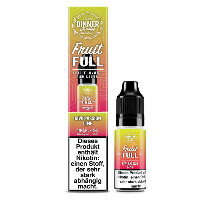 *ABVERKAUF* Liquid Nikotinsalz Fruit Full - Kiwi Passion Lime Dinner Lady 10ml 20mg/ml (stark)