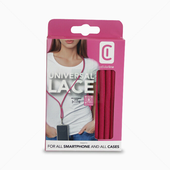 Handykette cellularline Universal Lace  Pink/Gold