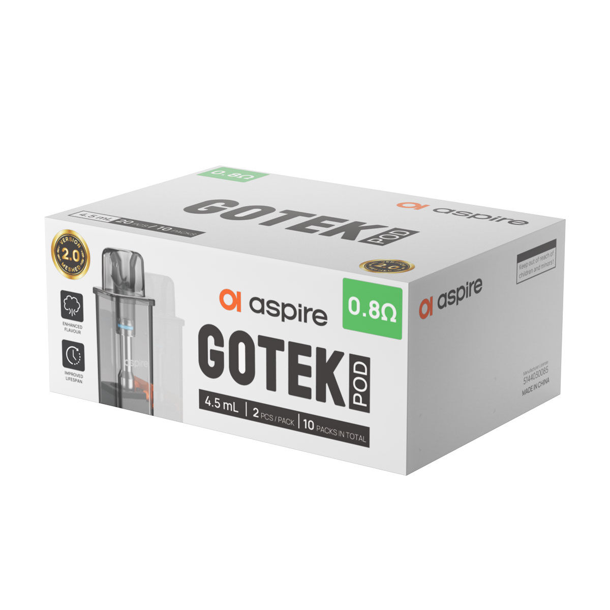 Pod ASPIRE Gotek 4,5ml V2 Mesh 0,80 Ohm