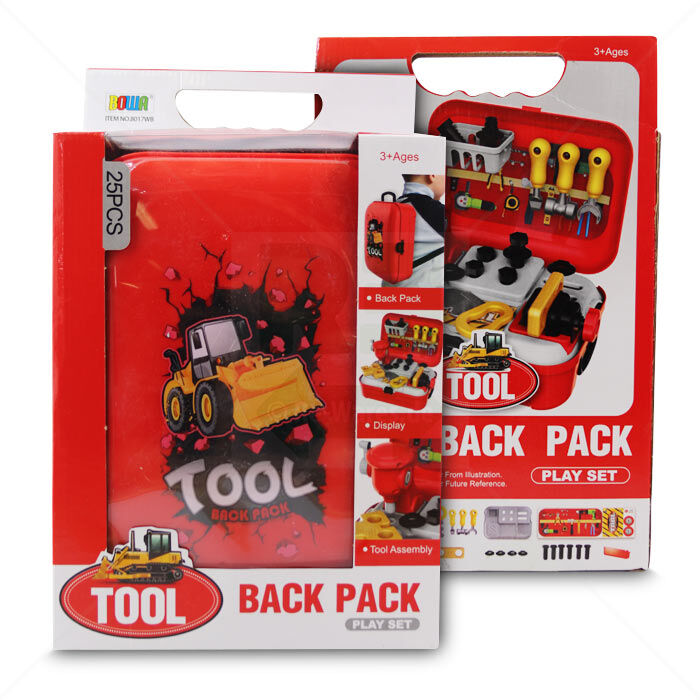 Spielzeug Werkzeugkoffer mit Tragerucksack LEAN Toys | 25-teilig