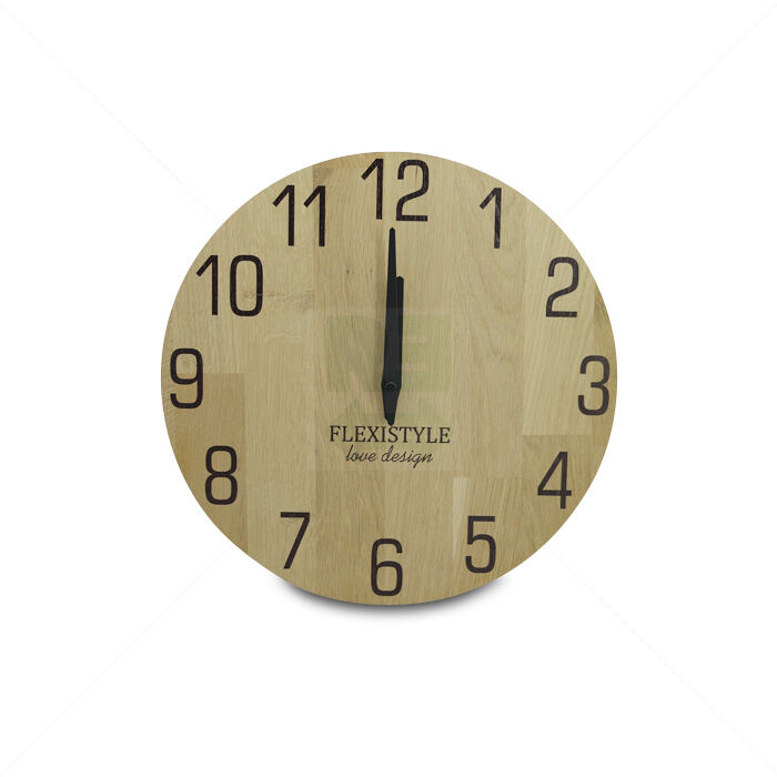 Holzuhr Flexistyle Durchmesser 30cm, Eiche