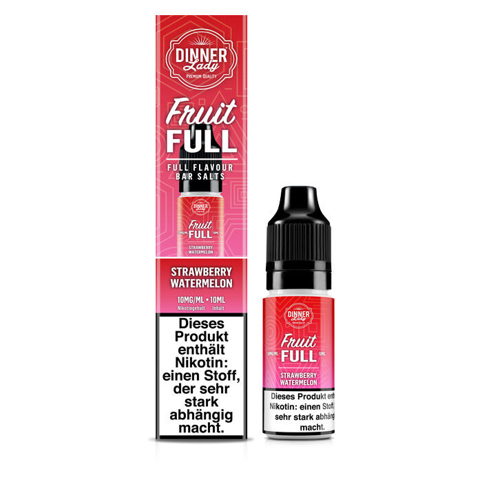 *ABVERKAUF* Liquid Nikotinsalz Fruit Full - Strawberry Watermelon Dinner Lady 10ml 10mg/ml (mittel)