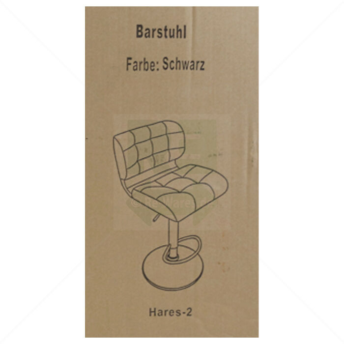 Barstuhl Primo Hares-2, 2er Set, 360° drehbar, Schwarz