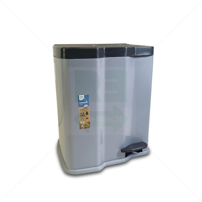 Tret-Abfalleimer keeeper 2 Behälter 7l+15l gunnar 44x40x29 cm silber
