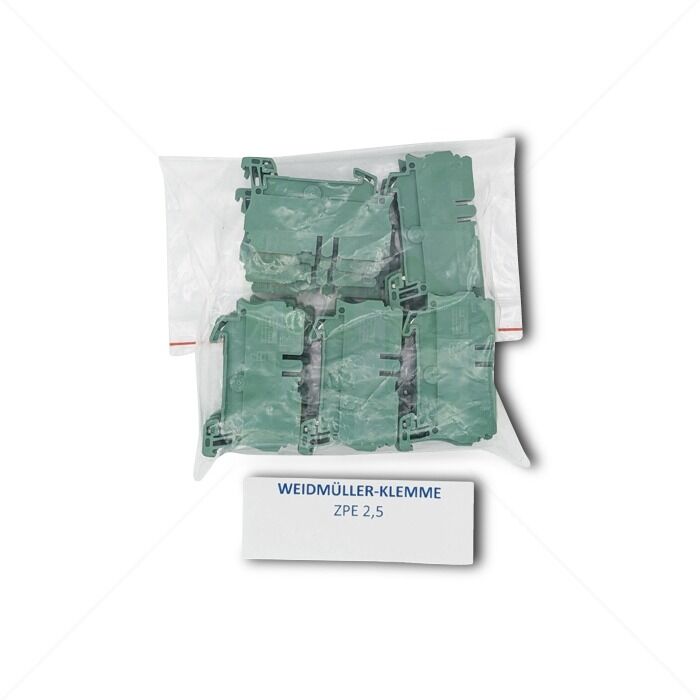 Klemme Weidmüller ZPE 2,5 Schutzleiter-Reihenklemme 2,5mm² grün 23 Stück