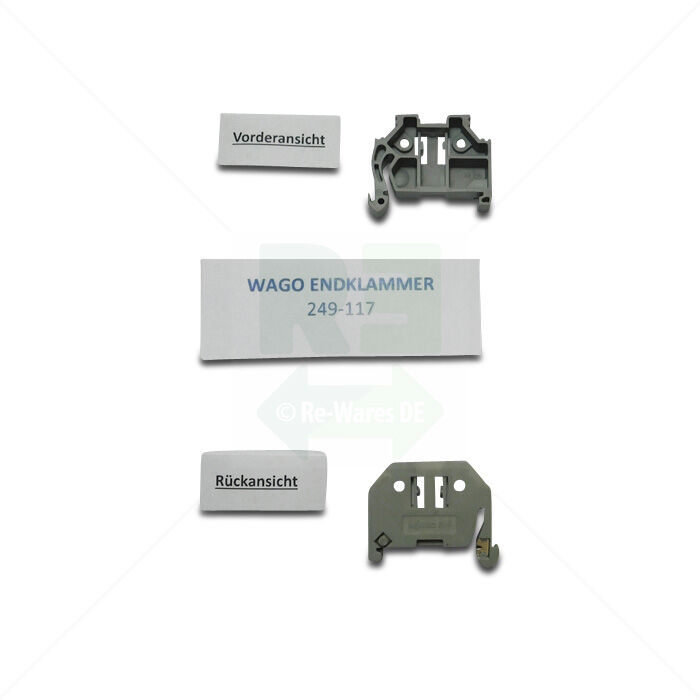 Schraubenlose Endklammer Wago 249-117 Schraubenlose Endklammer 10mm breit grau