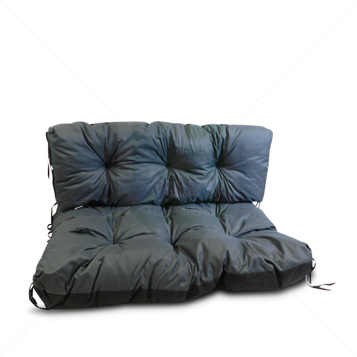 Palettenkissenset Rückkissen 40x120cm, Sitzkissen 80x120 cm grau