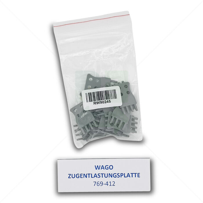 Zugentlastungsplatte Wago 769-412 Zugentlastungsplatte, grau 20 Stück