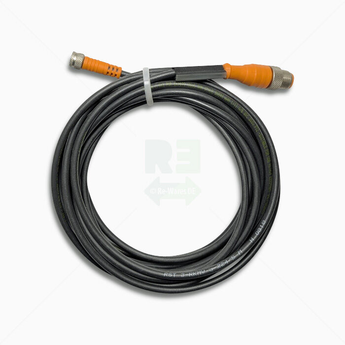 Verbindungsleitung Lumberg RST3-RKMV3-224/5 M12 Stecker auf M8 Kupplung 3polig 5m