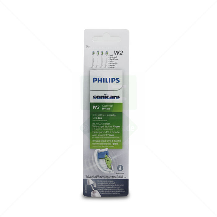 Zahnbürstenköpfe Philips Sonicare, 4er-Pack, W2 Optimal weiß