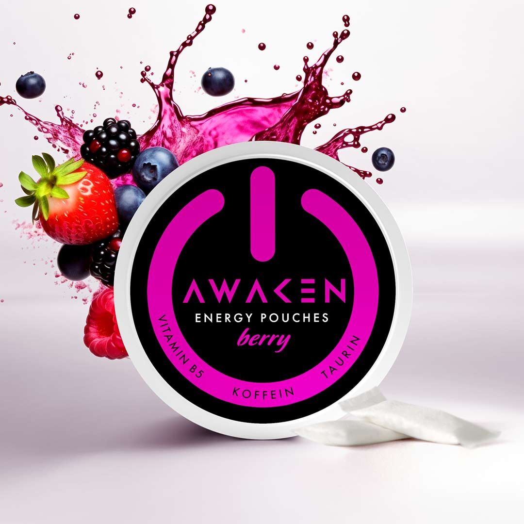 AWAKEN Energy Pouches Berry – 50 mg/g Koffein, 20 Beutel