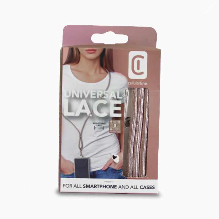 Handykette cellularline Universal Lace  Rose/Gold