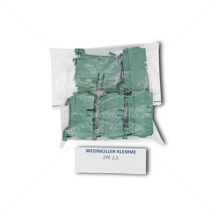 Klemme Weidmüller ZPE 2,5 Schutzleiter-Reihenklemme 2,5mm² grün 23Stück
