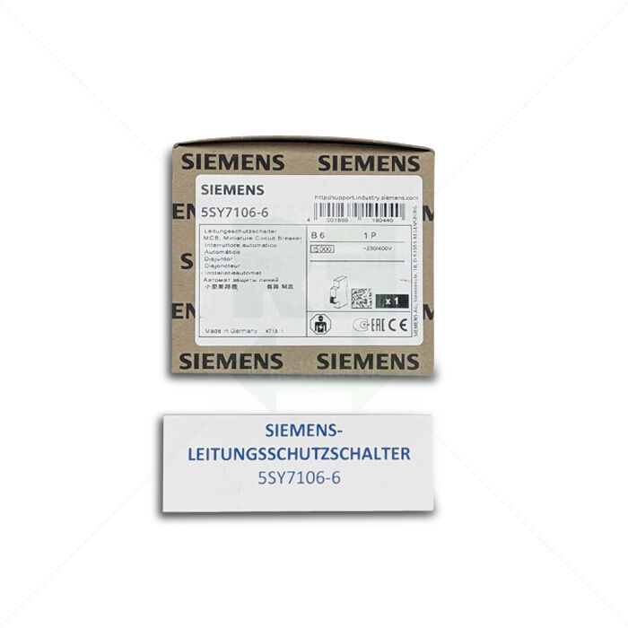 Leitungsschutzschalter Siemens 5SY7106-6 1-polig, 6A